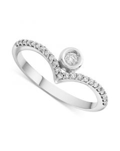 Diamond Chevron Ring (1/5 ct. t.w.) in 10k White Gold