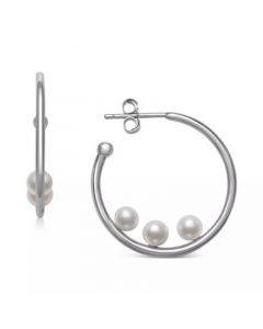 Cultured Freshwater Pearl (4mm) Extra Small Hoop Earrings, Created for Macy's