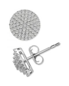 Diamond Circle Stud Earrings (1 ct. t.w.) in 14k White Gold, Created for Macy's