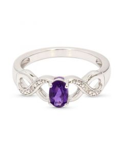 Amethyst (1/2 ct. t.w.) & Diamond Accent Twist Ring in Sterling Silver