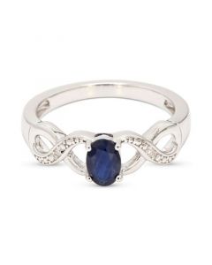 Sapphire (5/8 ct. t.w.) & Diamond Accent Twist Ring in Sterling Silver