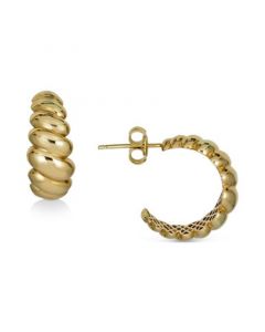 Croissant-Style Small Hoop Earrings in 14k Gold