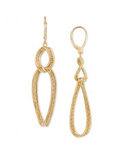 Triple-Row Twist Double Drop Earrings in 10k Gold