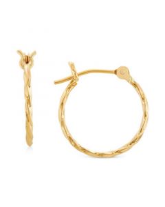 Twist Hoop Earrings in 10k Gold, 5/8"