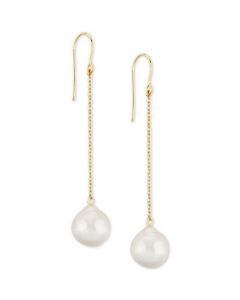 Cultured Freshwater Baroque Pearl (12mm) Chain Drop Earrings