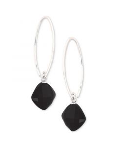 Onyx Threader Drop Earrings in Sterling Silver