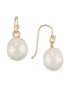 Cultured Freshwater Baroque Pearl (10mm) Drop Earrings in 14k Gold