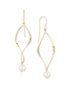 Cultured Freshwater Pearl (8mm) Drop Earrings in 14k Gold