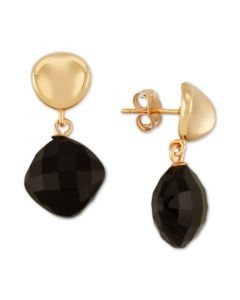 Onyx Drop Earrings in 14k Gold