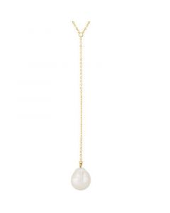 Cultured Freshwater Baroque Pearl (12mm) 26" Lariat Necklace in 14k Gold