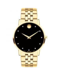 Unisex Swiss Museum Classic Diamond (1/20 ct. t.w.) Gold PVD Stainless Steel Bracelet Watch 40mm