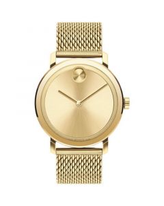 Men's Swiss Bold Gold-Tone Ion-Plated Stainless Steel Mesh Bracelet Watch 40mm