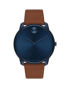 Men's Swiss Bold Brown Nappa Leather Strap Watch 42mm