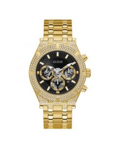 Men's Gold-Tone Glitz Stainless Steel Bracelet Multi-Function Watch, 44mm