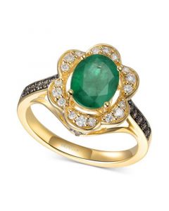 Emerald (1-3/8 ct. t.w.) & Diamond (3/8 ct. t.w.) Ring in 14k Gold