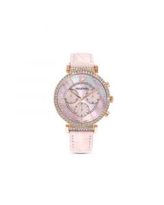 Passage Chrono Pink Leather Strap Watch, 9.52 mm