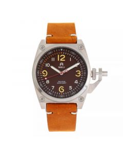 Pascal Black or Camel or Brown or Light Brown Leather Band Watch, 42 or 52mm