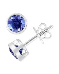 EFFY® Tanzanite Bezel Stud Earrings (1-1/3 ct. t.w.) in Sterling Silver