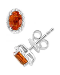 EFFY® Citrine Oval Rope-Framed Stud Earrings (3/4 ct. t.w.) in Sterling Silver