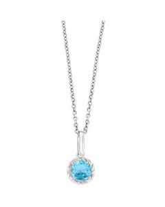 EFFY® Blue Topaz Rope-Framed 18" Pendant Necklace (5/8 ct. t.w.) in Sterling Silver