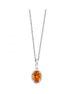 EFFY® Citrine Oval Rope-Framed 18" Pendant Necklace (3/4 ct. t.w.) in Sterling Silver