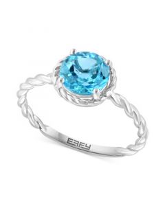 EFFY® Blue Topaz Rope-Framed Ring (1-1/2 ct. t.w.) in Sterling Silver