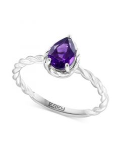 EFFY® Amethyst Pear Rope Ring (3/4 ct. t.w.) in Sterling Silver