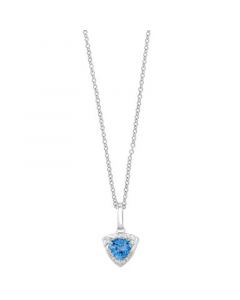 EFFY® Blue Topaz (1/2 ct. t.w.) & Diamond Accent Trillion 18" Pendant in Sterling Silver