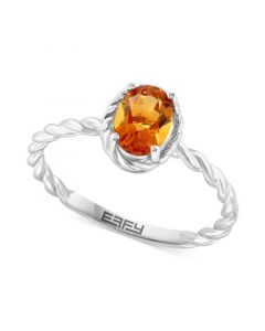 EFFY® Citrine Oval Rope Ring (3/4 ct. t.w.) in Sterling Silver