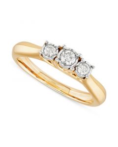 Diamond Three Stone Engagement Ring (1/5 ct. t.w.) in 10k Gold