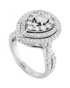 Diamond Teardrop Halo Cluster Ring (2 ct. t.w.) in 10k White Gold