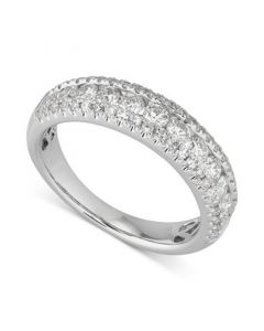 Diamond Triple Row Band (1 ct. t.w.) in 10k White Gold