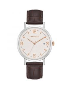 Men's Brown Leather Strap Watch 39mm