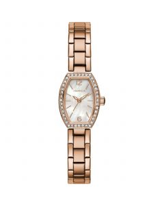 Women's Crystal Accent Rose Gold Tone Stainless Steel Bracelet Watch 18mm