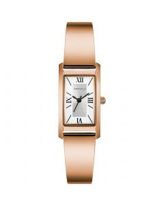 Women's Rose Gold Tone Stainless Steel Bangle Bracelet Watch 18mm