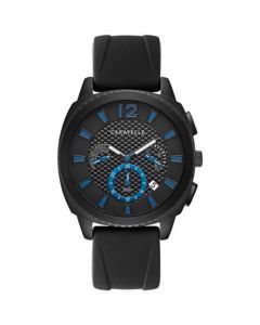 Men's Black Silicone Strap Watch 41mm