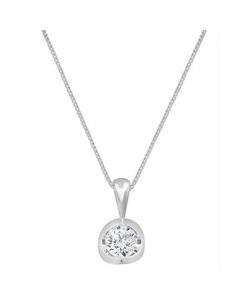 Diamond Solitaire 18" Pendant Necklace (3/8 ct. t.w.) in 14k White Gold