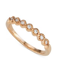 Diamond Beaded Band (1/8 ct. t.w.) in 14k Rose Gold