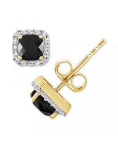 Cultured Freshwater Pearl & Lab-Created White Sapphire (1/5 ct. t.w.) Stud Earrings in 10k Gold (Also in Onyx)