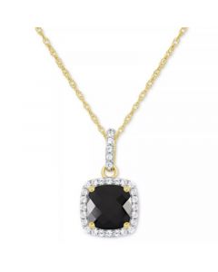 Cultured Freshwater Pearl & Lab-Created White Sapphire (1/6 ct. t.w.) Halo 18" Pendant Necklace in 10k Gold (Also in Onyx)