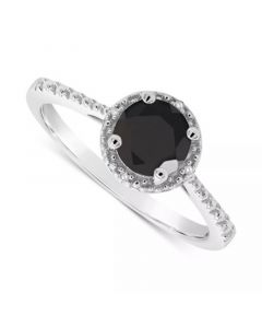 Cultured Freshwater Pearl & Diamond Accent Ring in Sterling Silver (Also in Onyx, Turquoise, & Labradorite )