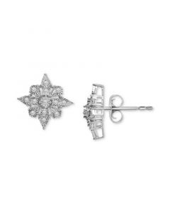 Diamond Cluster Stud Earrings (1/10 ct. t.w.) in Sterling Silver, Created for Macy's