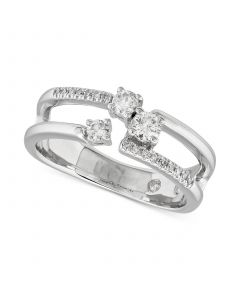 Diamond Split Band Cuff Ring (1/3 ct. t.w.) in 10k White Gold