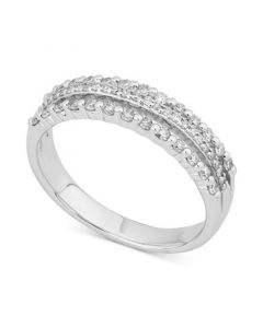 Diamond Triple Row Band (1/3 ct. t.w.) in 10k White Gold