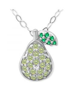 Lemon Green & Green Quartz Pear Pendant Necklace, 16" + 2" extender, Created for Macy's