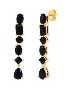 Onyx Multi-Shape Drop Earrings in 14k Gold-Plated Sterling Silver