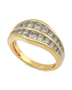 Diamond Double Row Channel-Set Statement Ring (1 ct. t.w.) in 14k Gold