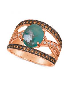 Aquaprase Candy & Diamond (3/8 ct. t.w.) Openwork Statement Ring in 14k Rose Gold