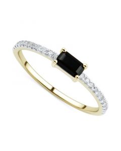 Onyx & Diamond (1/10 ct. t.w.) Stack Ring in 14k Gold