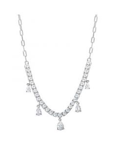 Cubic Zirconia Dangle 18" Collar Necklace in Sterling Silver, Created for Macy's